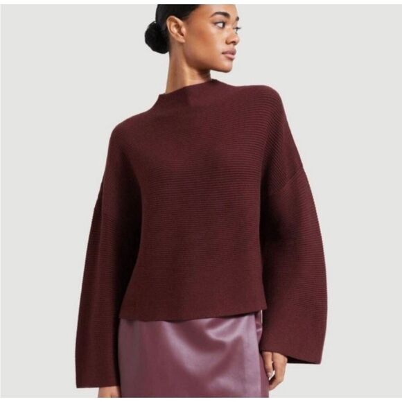 Modern Citizen‎ Lou Viscose Blend Flare Sleeve Ribbed Sweater Sz XL - Picture 1 of 11
